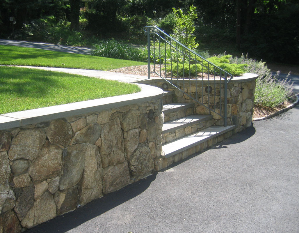 Wider Slab Stone Steps Make Inviting Entrance Morristown Nj Clc Landscape Design