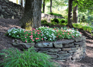 natural stone retaining wall