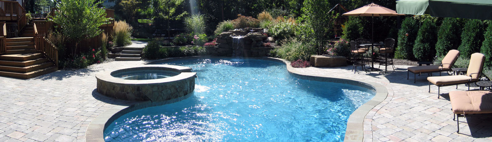 Deck, Pool, Spa, Waterfall, Landscaping - North Jersey