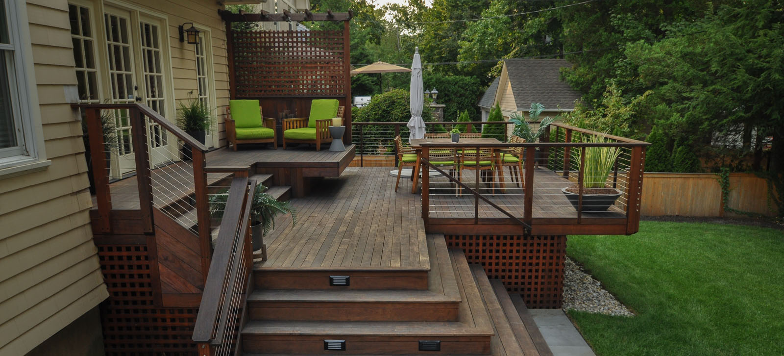ipe deck with cantilevered bench