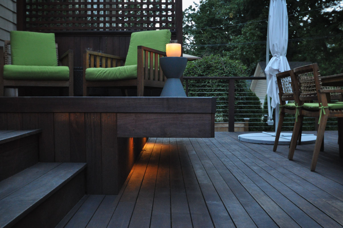 cantilevered bench with built-in lighting - north jersey