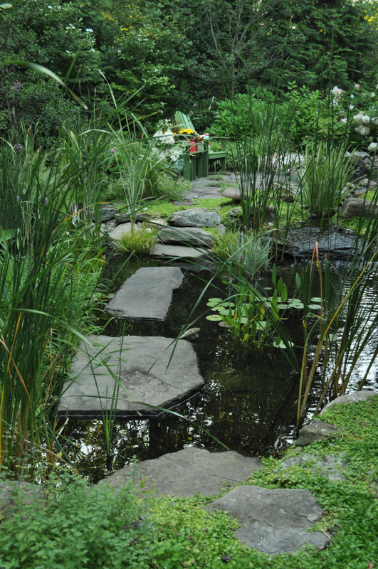 Stepping Stones Create Walkway in this New Jersey Water Garden