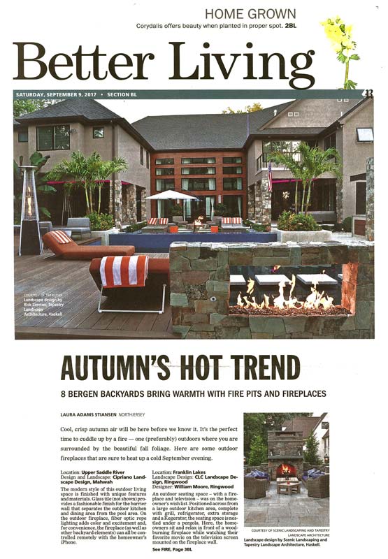 clc landscape design in the record - fire pits and fireplaces (cover)