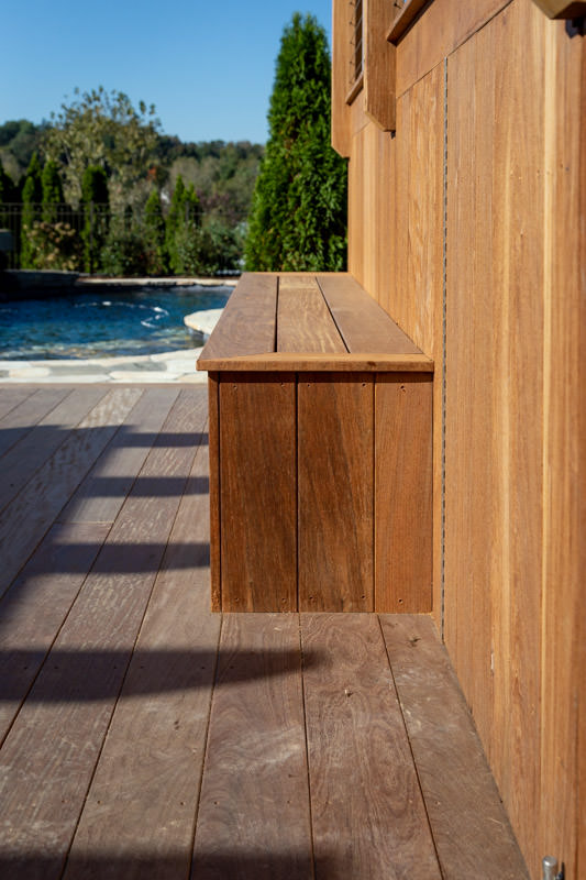 ipe deck with built-in bench