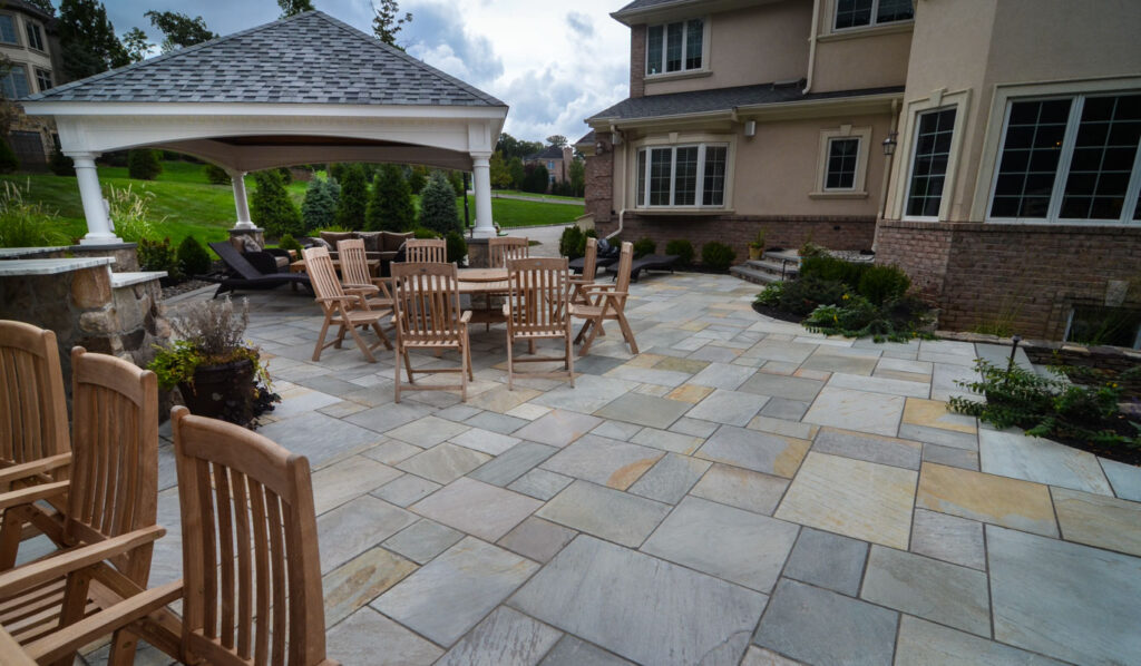 Warren NJ backyard pavilion landscaping CLC Design.