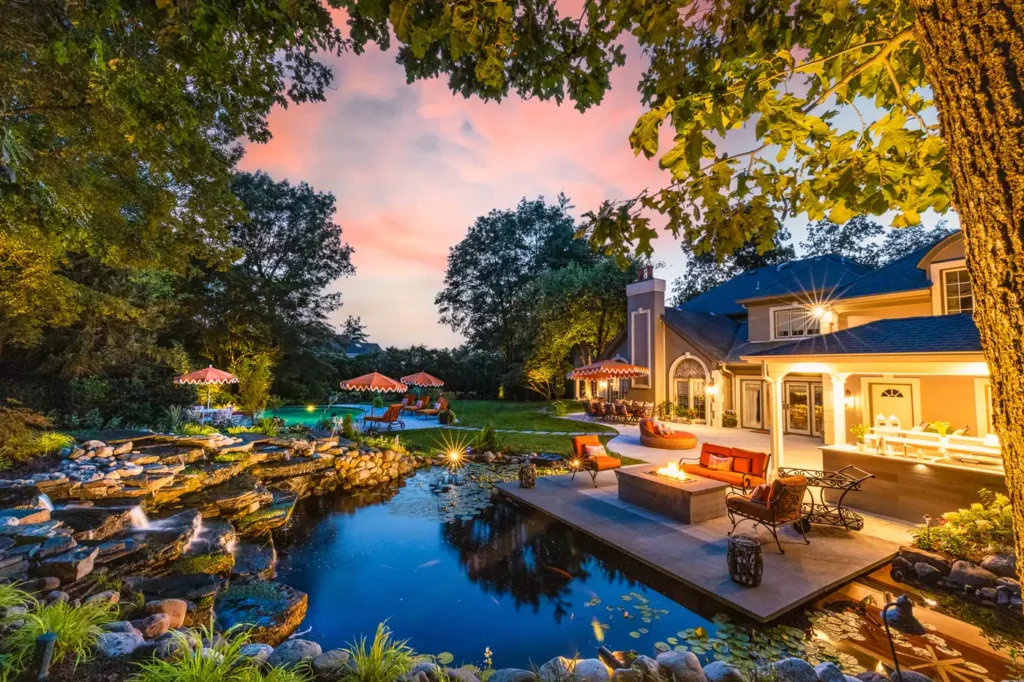 Garden and landscape design at a private sanctuary residence in Franklin Lakes, New Jersey