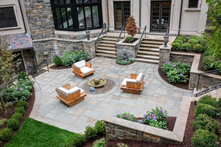 Custom landscaped estate property featuring curated greenery and structured beds by CLC Landscape Design Montville NJ.